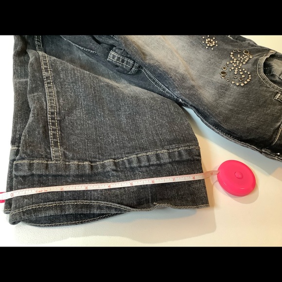 Zana Di Black Capri Jeans in Black w/ Studding S18 - Picture 7 of 9